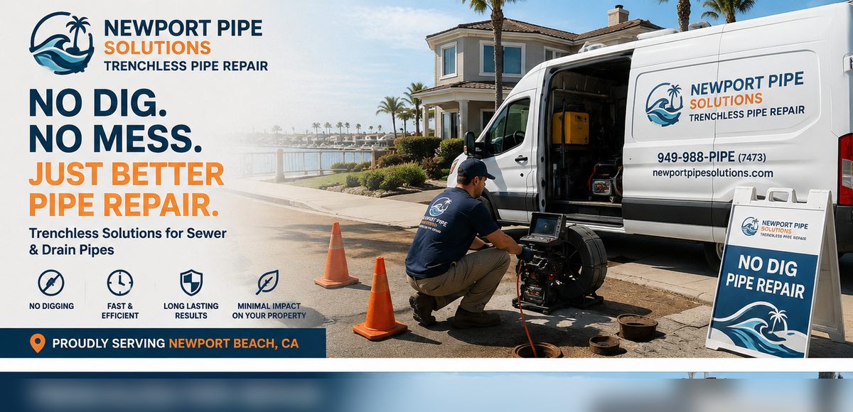 Trenchless pipe repair in Newport Beach CA